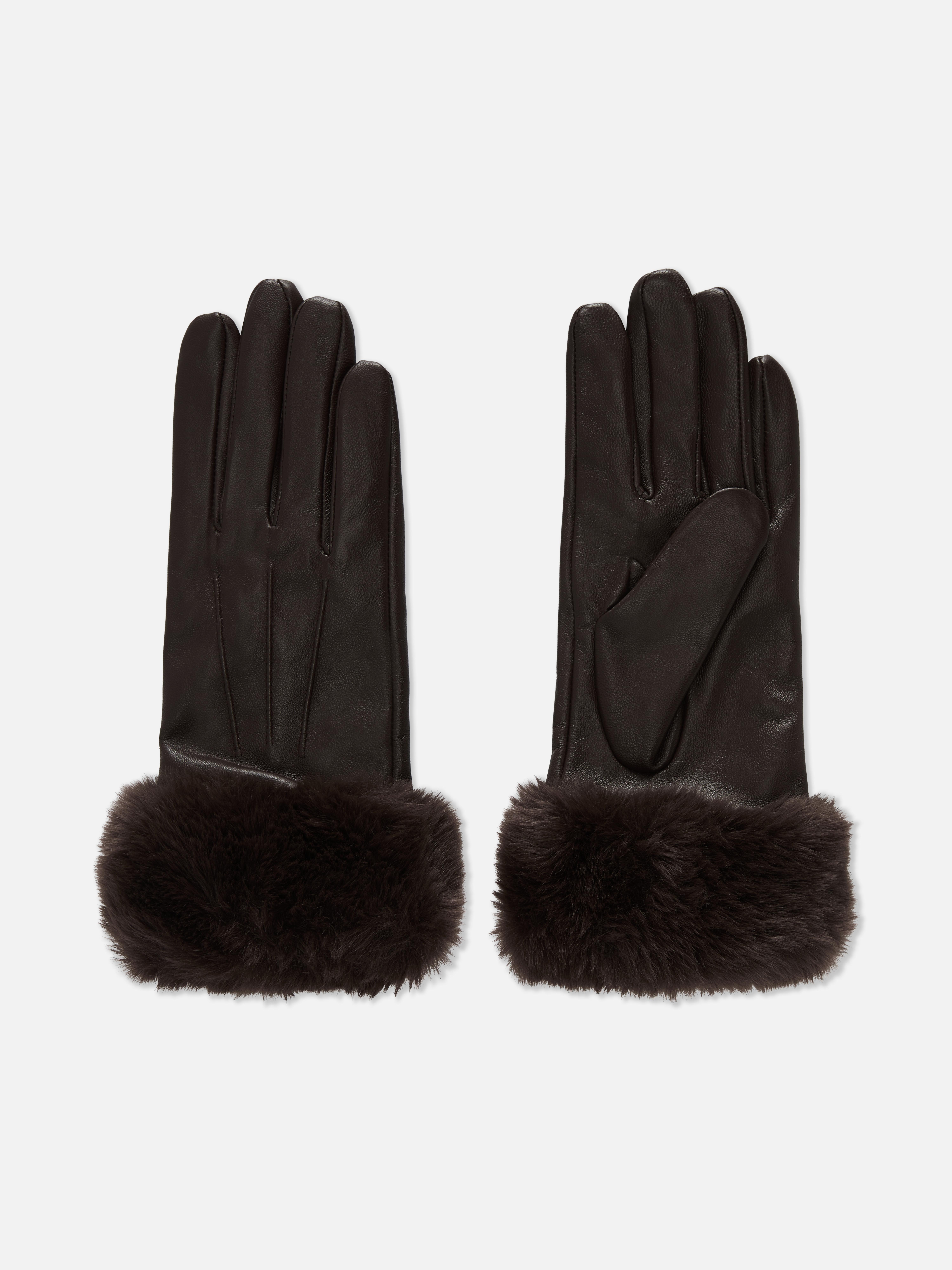 Paula Echevarría Faux Fur Trim Gloves