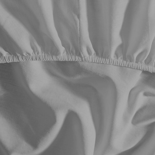 Drap housse en coton bonnet 30 cm Gris Perle 160x200 cm STUDIO