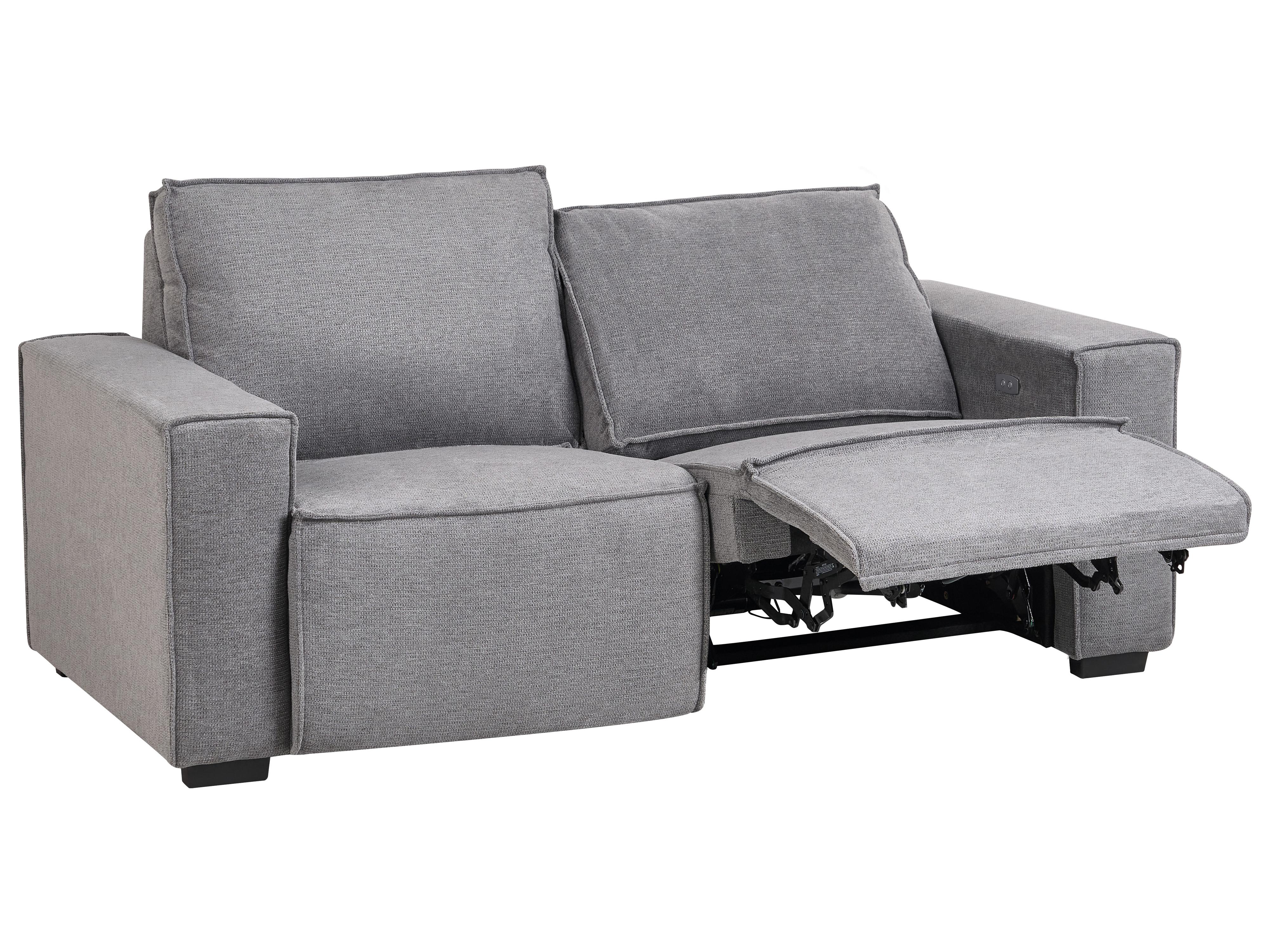Electric Recliner Sofa 2 Seater NUKARI Fabric Grey