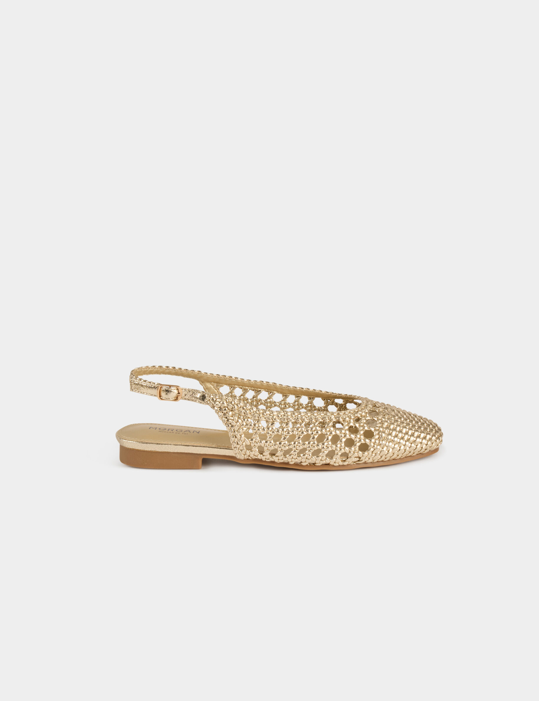 Flat Braided Sandal Gold Yellow Women