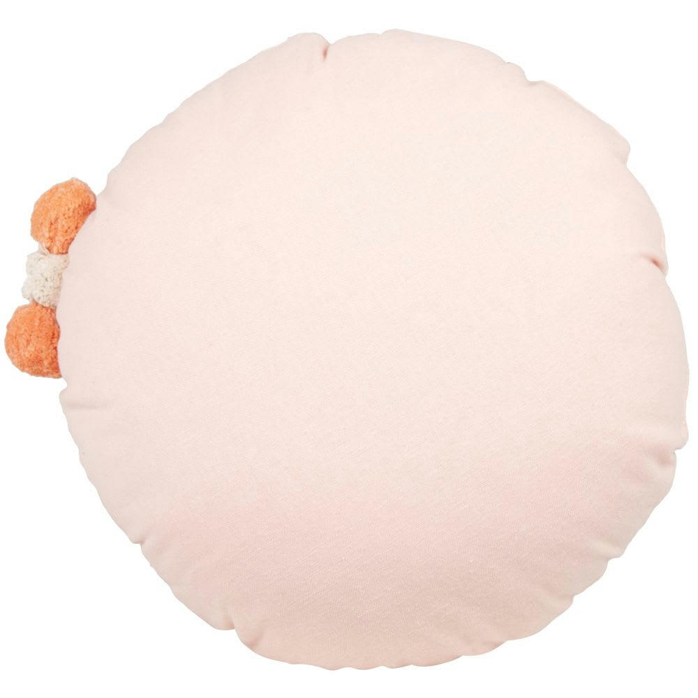 - Coussin rond imprimé rose et doré, D30