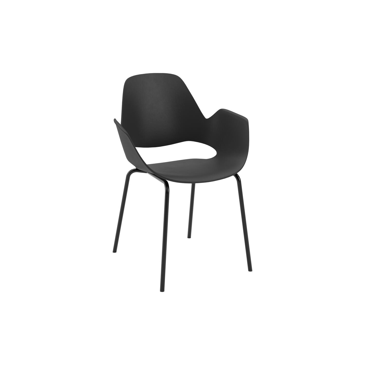 FALK Tube stol med arml&aelig;n, black