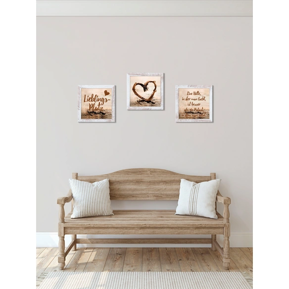 Gerahmtes Bild, ca. 23x23cm, 3er Set 01
