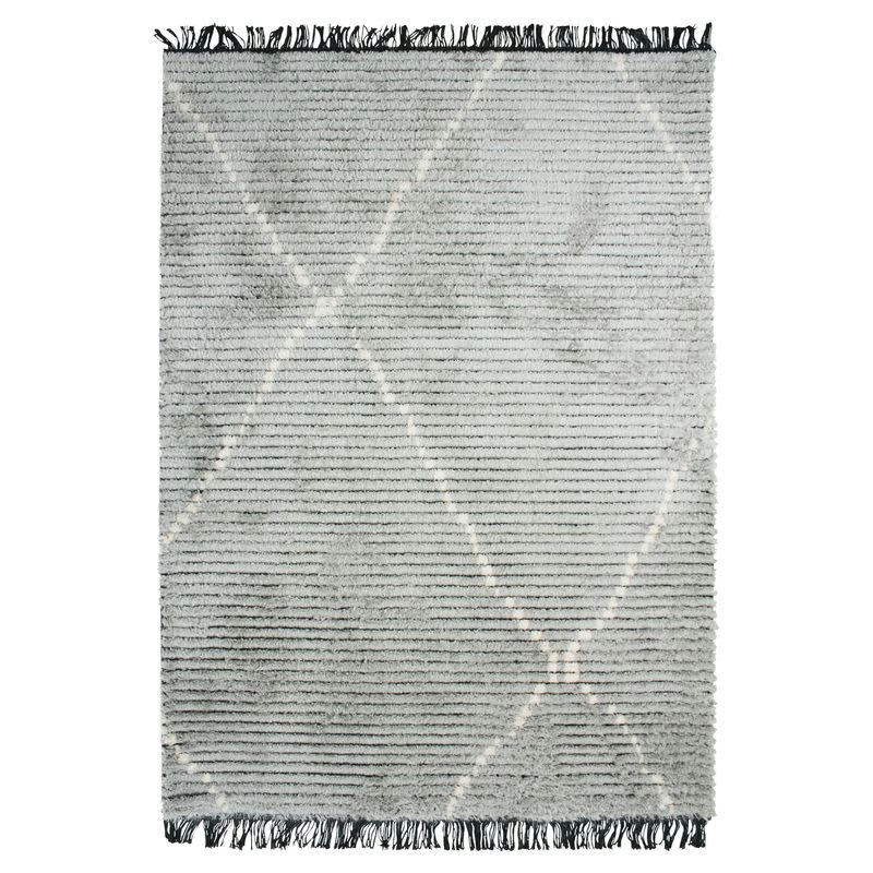 STEPPE - Tapis tout doux lignes beige et gris clair 160x230