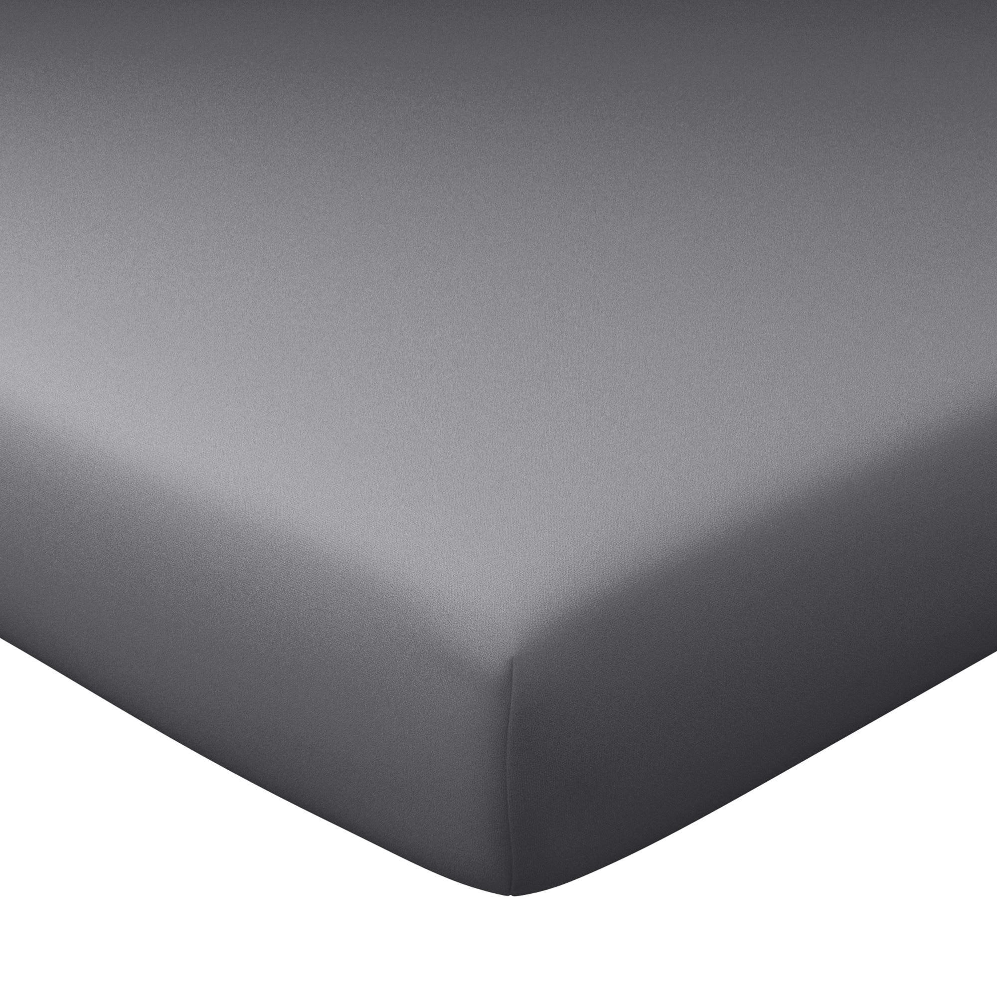 GRANDS BONNETS - Drap-housse grand bonnet 140x200x30 gris souris en coton