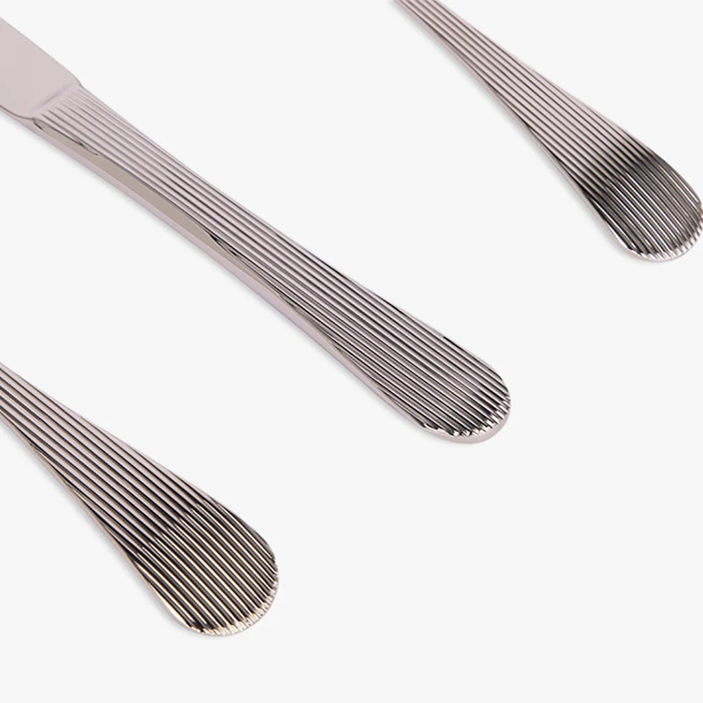 Faqueiro de 12 peças em Aço Inox Prateado GROOVY