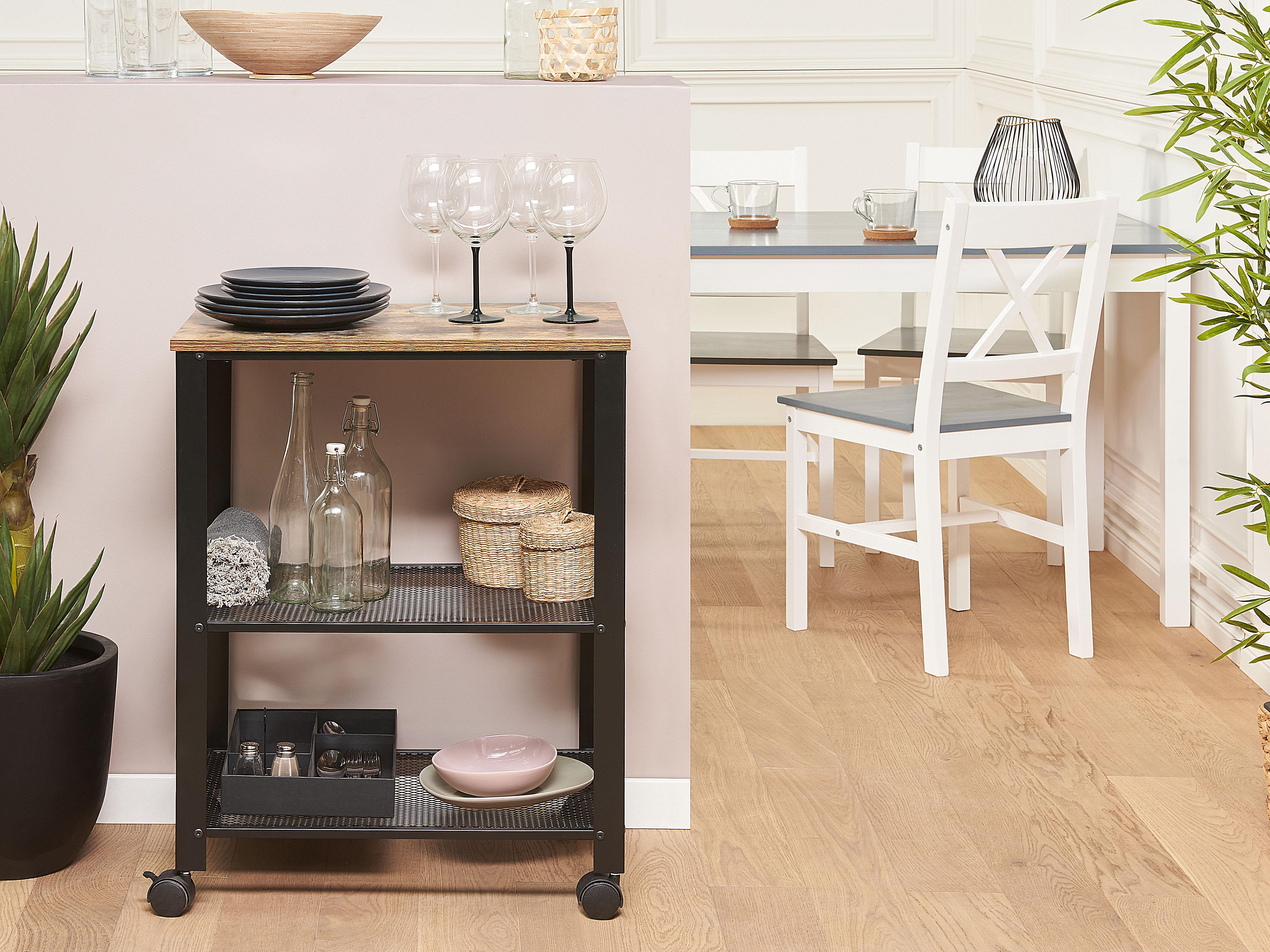 Kitchen Trolley BOLZANO Brown/ Black