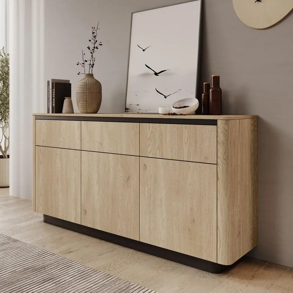 Meubella - Taywan - Dressoir - Eiken - 163x38x83 cm