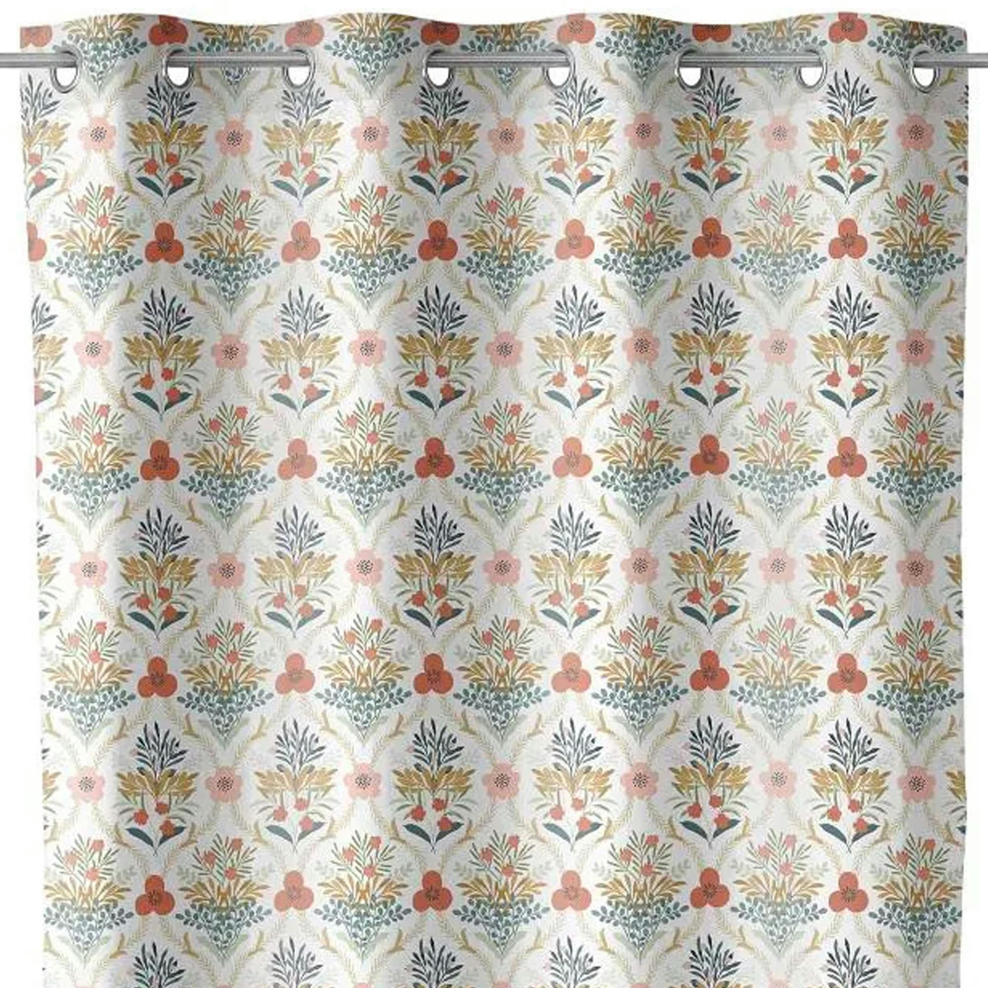 - Rideau à oeillets fleuri à l'unité 140x260cm
