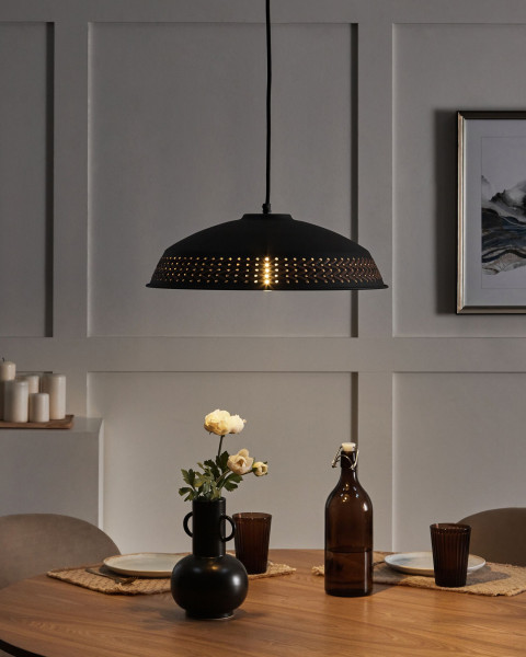 Lampa wisząca metalowy klosz nowoczesna czarna