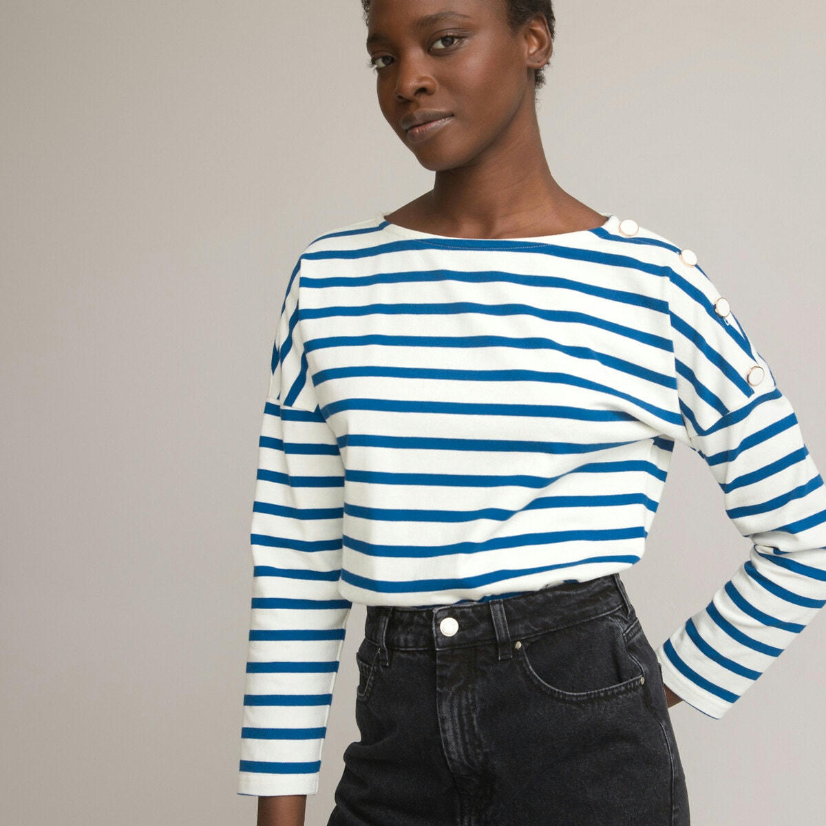 T-shirt marinière Signature, pur coton
