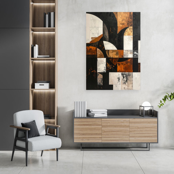 Obraz do salonu sypialni biura loftu, Geometryczne formy abstrakcja 20x30