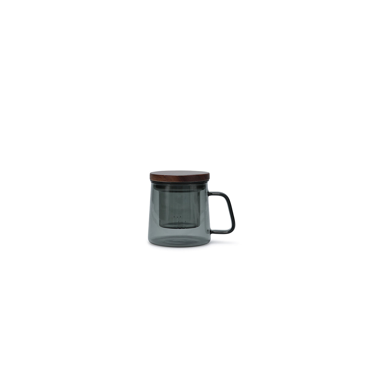 S|P Collection - Beker 37cl met glazen filter en deksel grijs Luma