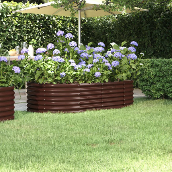 Donica ogrodowa Brąz 152 x 80 x 36 cm Stal vidaXL