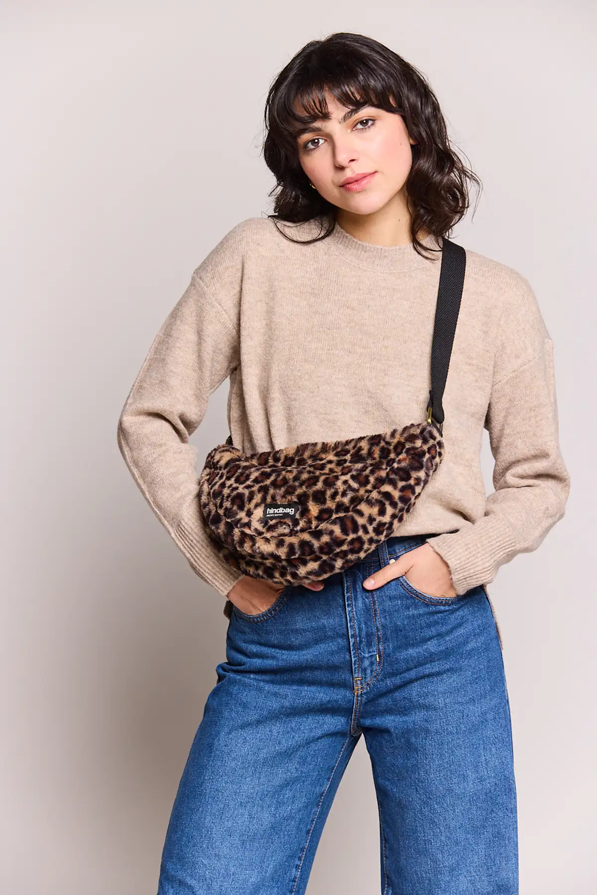 Sac banane Andrea fausse fourrure Léopard