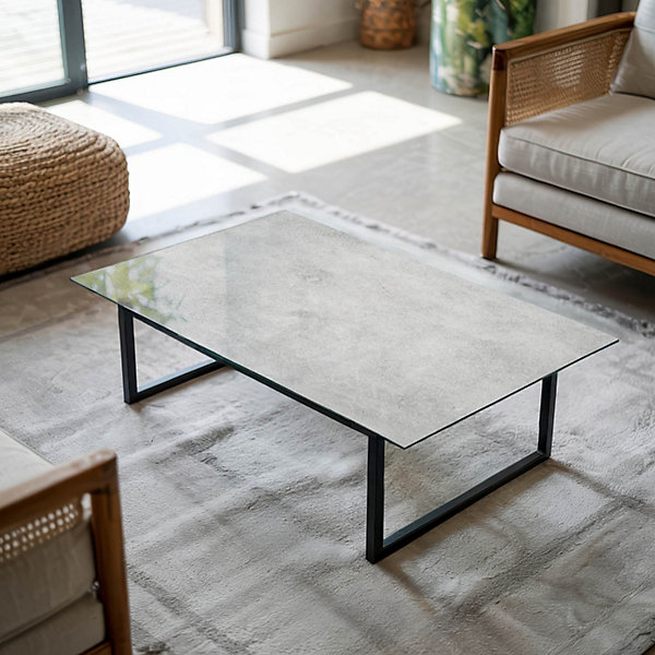 Dessus de table en verre trempé Wallfluent 120x80 cm Texture de béton avec fissures