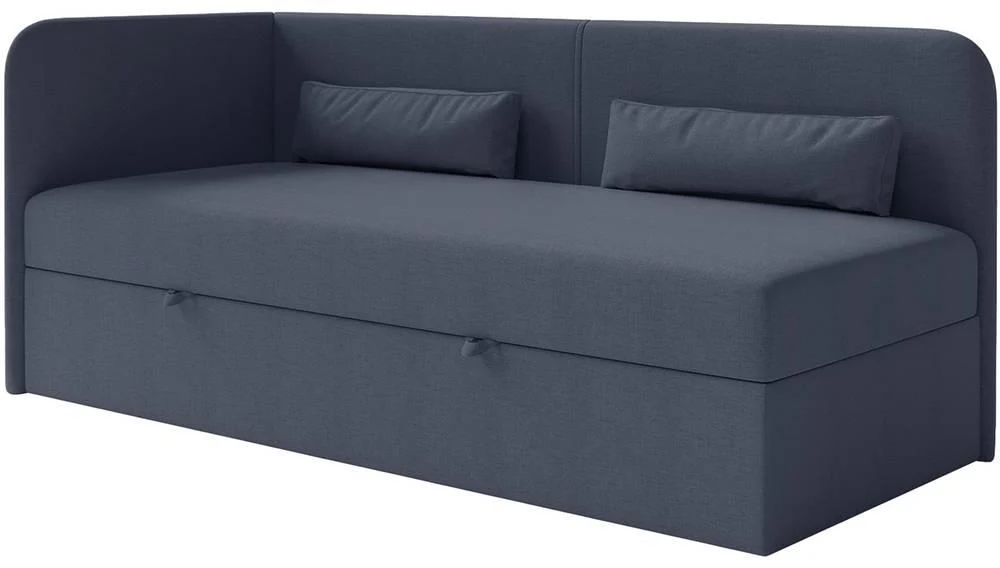 Jeugdbed Cambrils chenille links 90 x 200 cm met opbergruimte