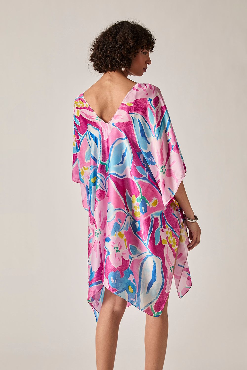 James Lakeland Pink Abstract Floral Kaftan