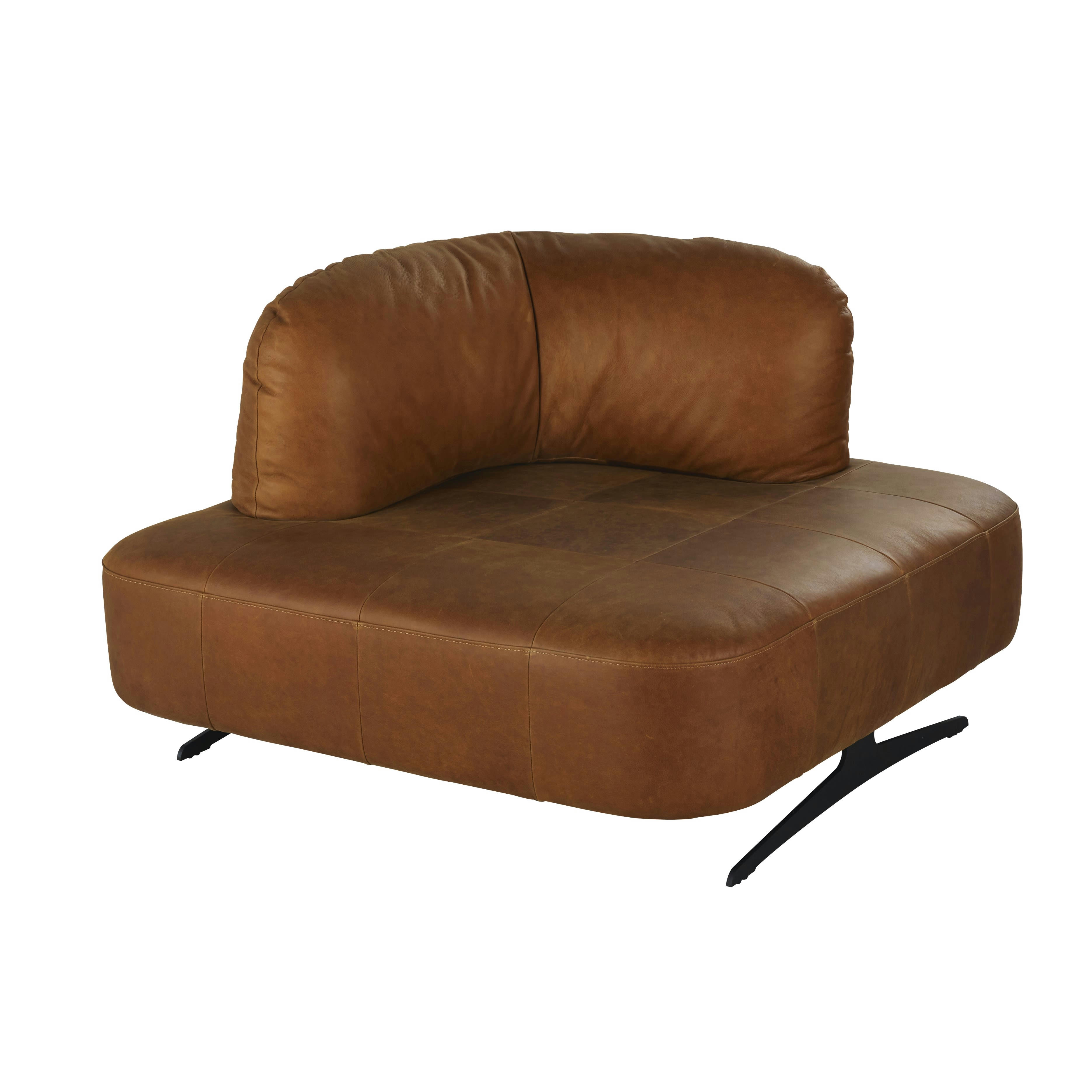 Galaktik - Angle pour canapé modulable en cuir camel