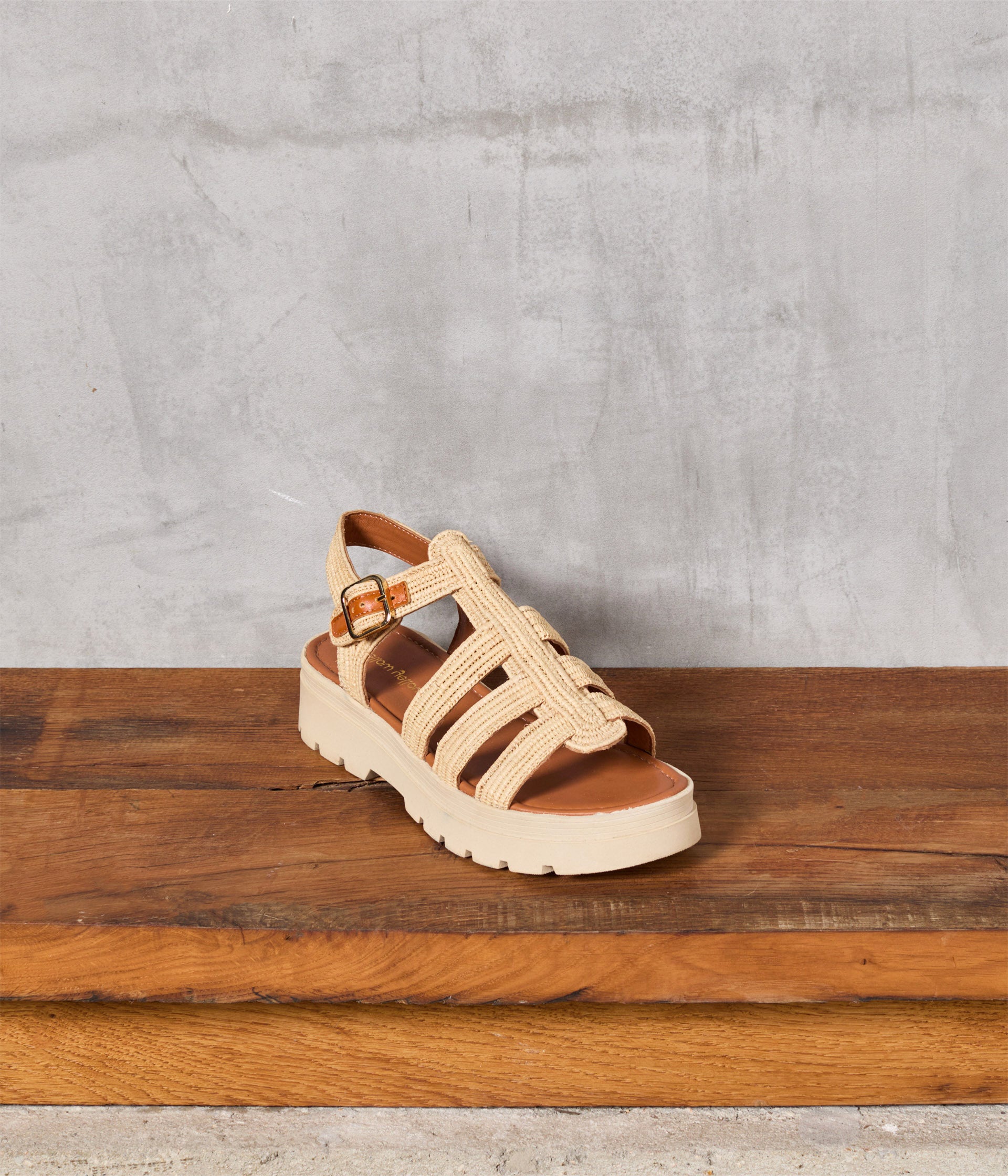 Sandales en raphia beige Moussa