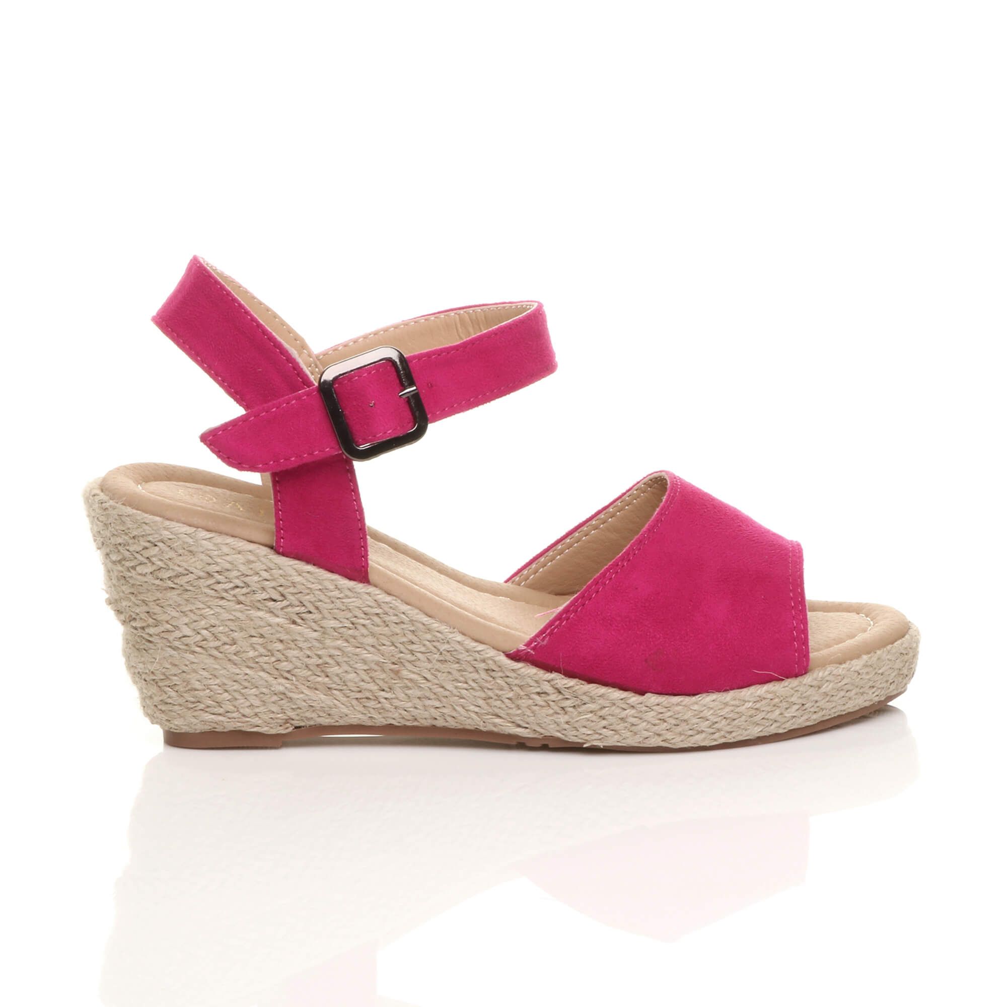 AJVANI Mid Wedge Heel Ankle Strap Sandals Espadrilles