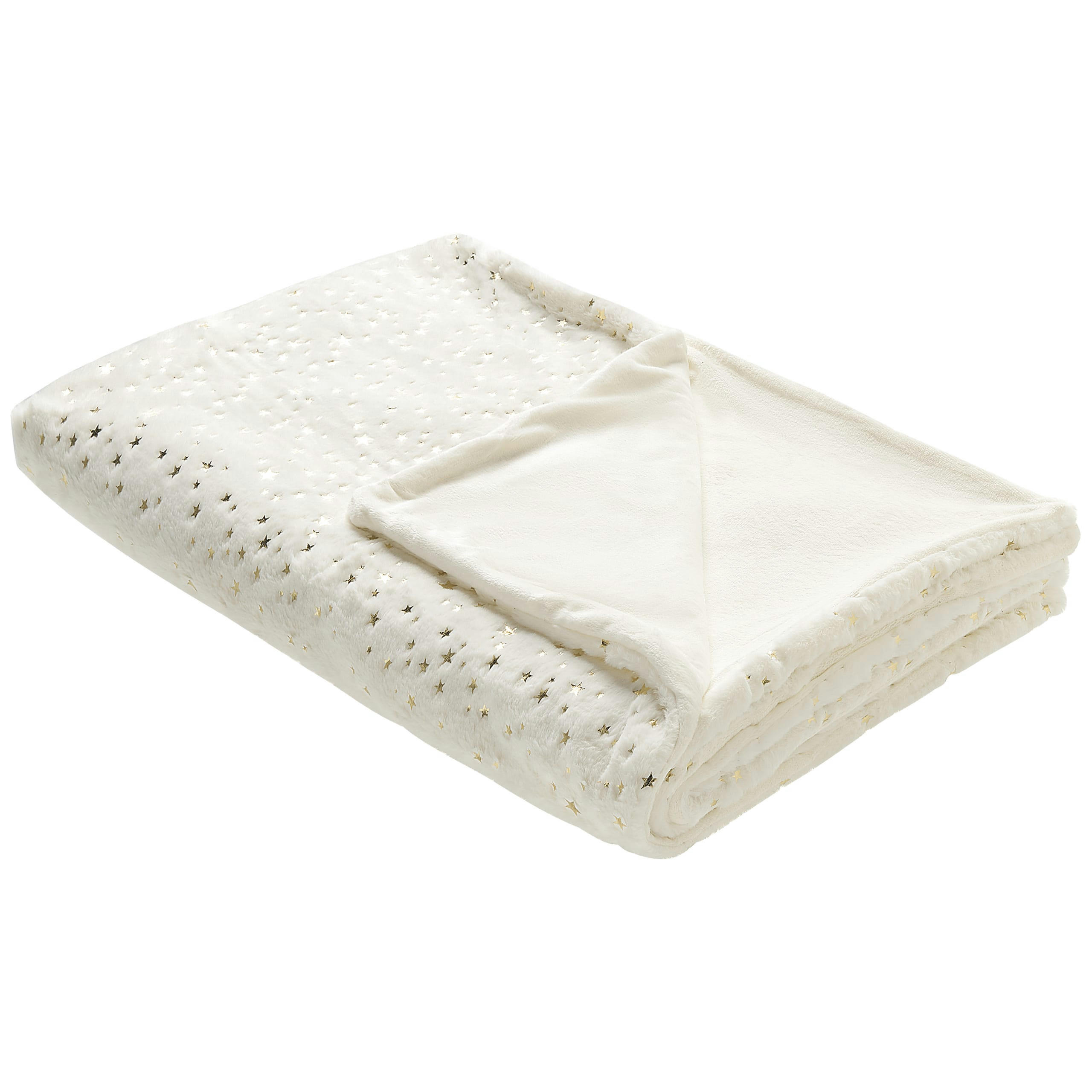 ALAZEYA - Couverture en polyester beige 200x150cm