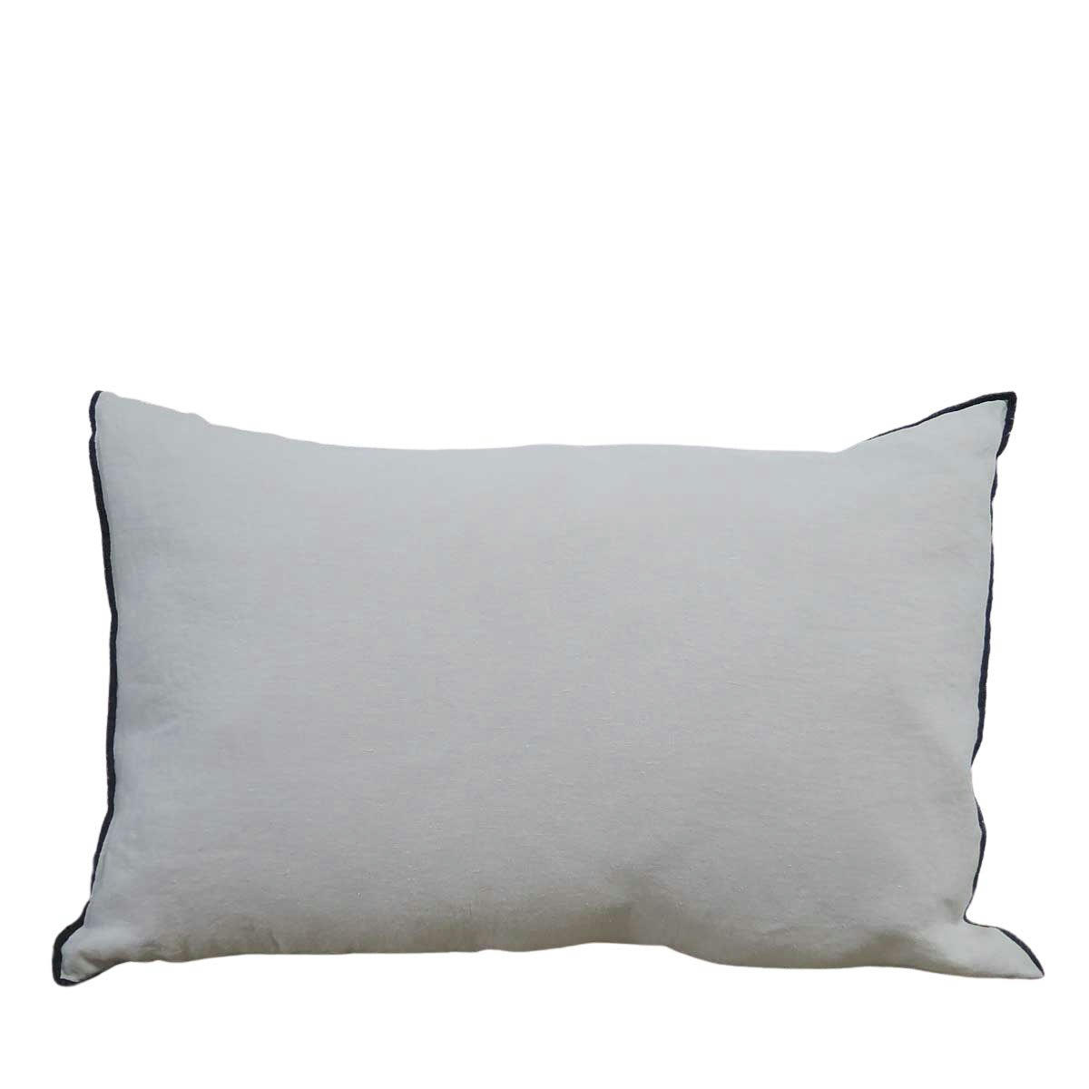 OSLO - Coussin en lin lavé et beige - 40 x 60 cm