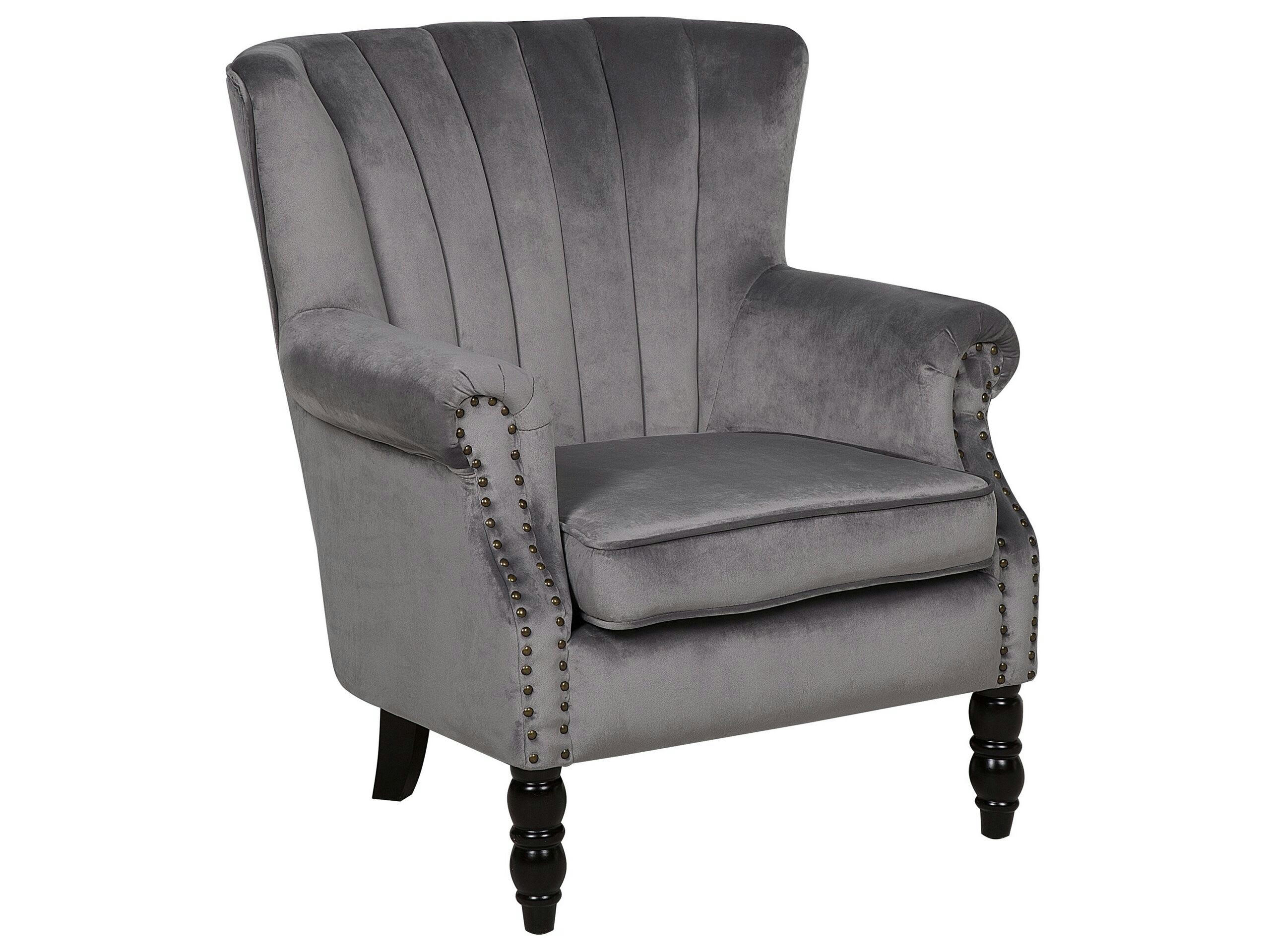 SVEDALA - Fauteuil en velours gris