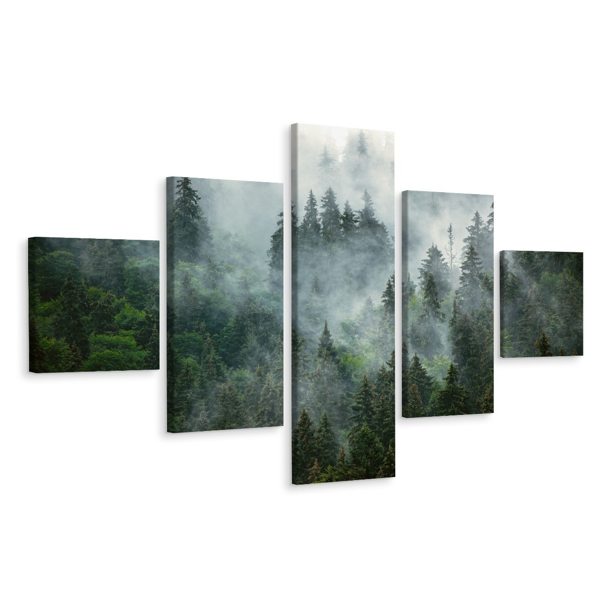 Obraz 5-częściowy Do Sypialni LAS WE MGLE 150x90cm