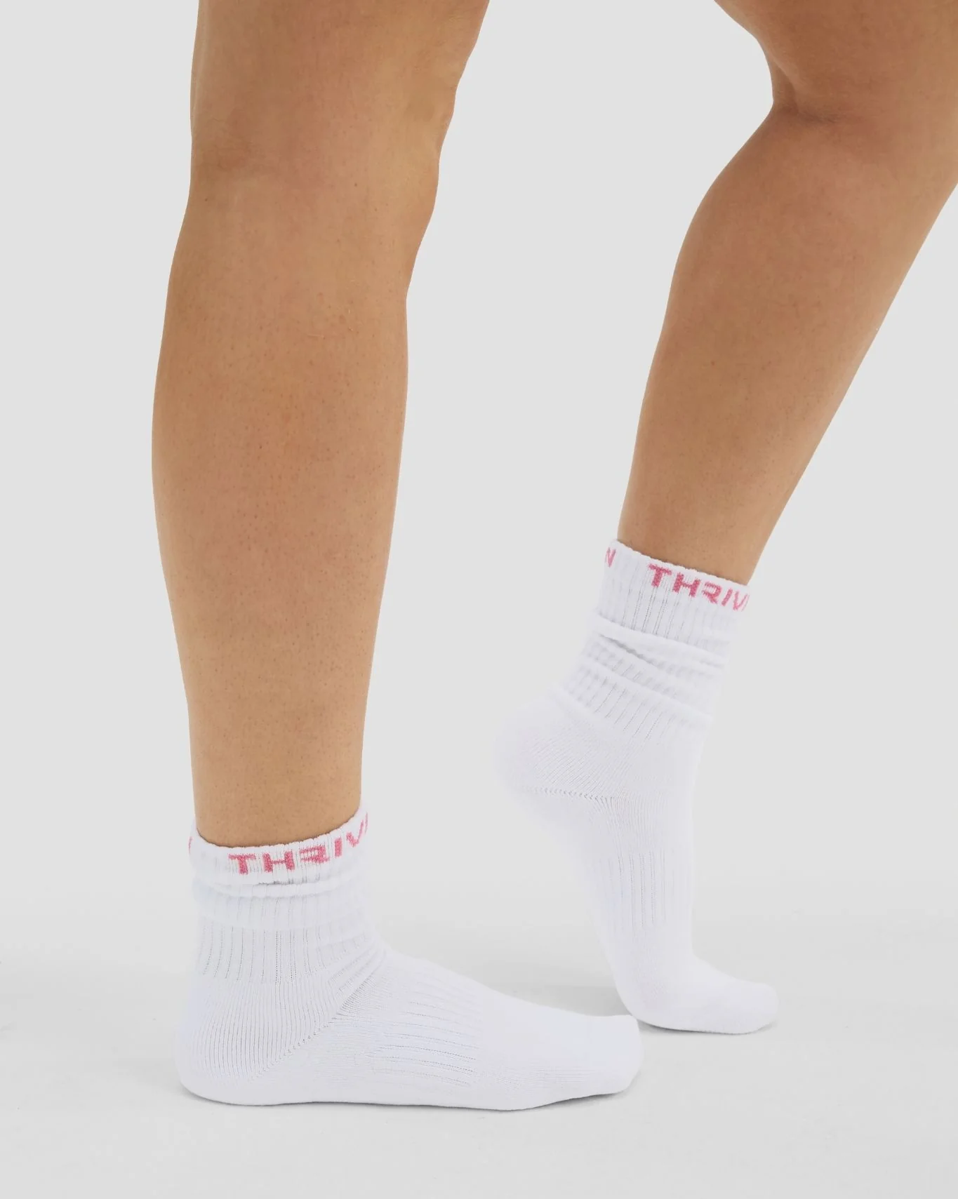 THRIVIN Long Crew Socks | Bubble Pink
