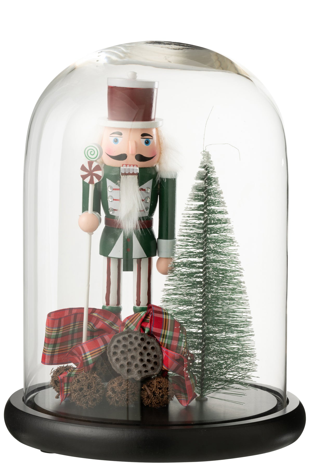 J-Line Decoratieve stolp Notenkraker - glas - rood/groen - large