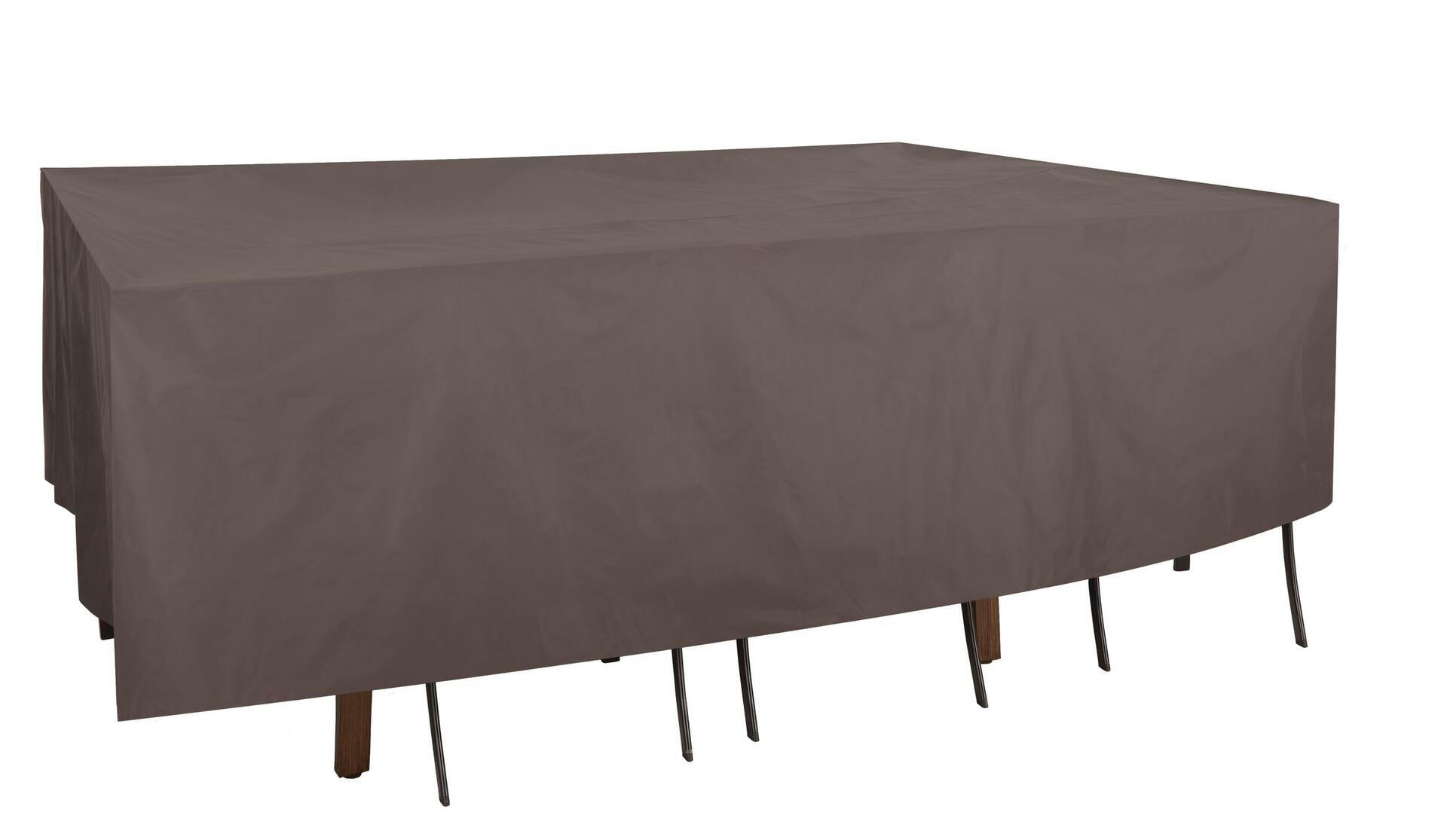 TRIPEL Outdoor/Patio Dining Table Cover, Water Resistant, UV Protected, Grey, 100x80x30-in