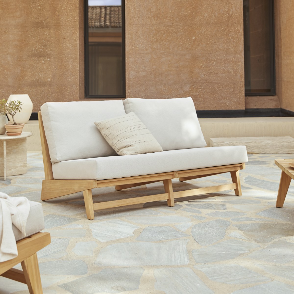 Tikamoon - 2-zitstuinbankje Olia van teakhout