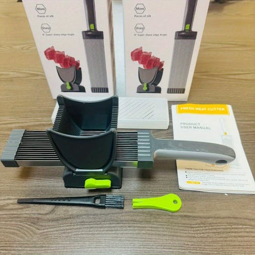 NNETM Manual Meat Slicer Set with Interchangeable Blades