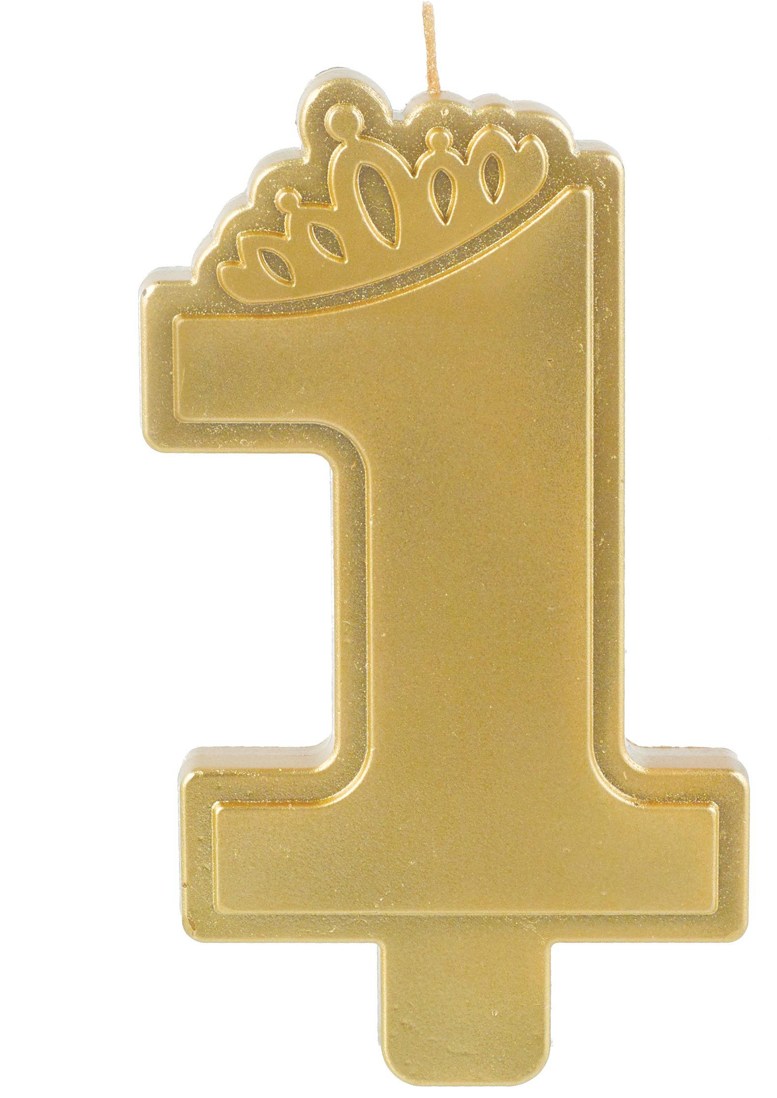 Metallic Confetti Milestone 1st Birthday Candle, Gold