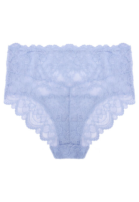 Womens Blue Millie Floral Lace Full Briefs