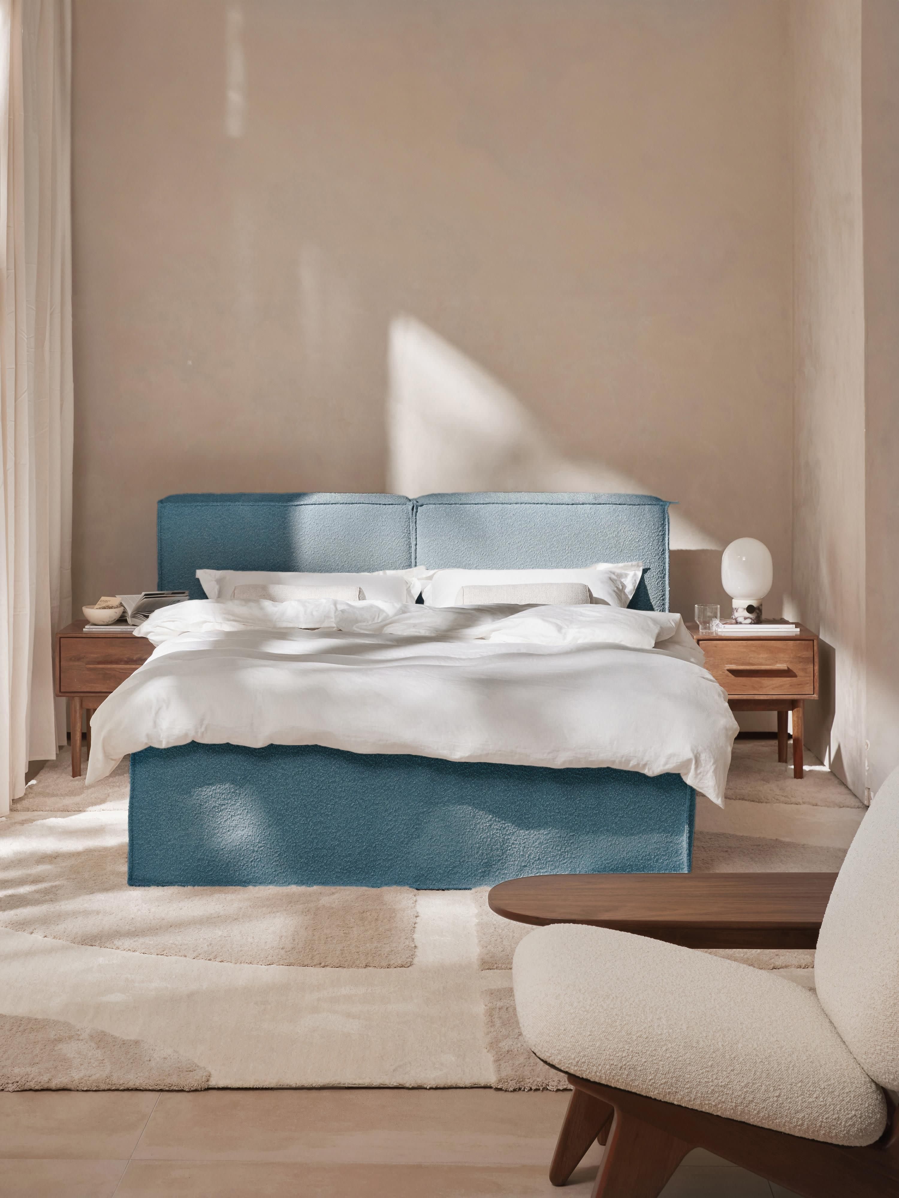 Bouclé-Boxspringbett Lennon