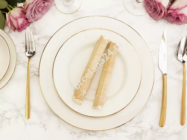 Serwis obiadowo - herbaciany na 12 osób (105 el.) Bogucice - Lolita Cream Gold 1258