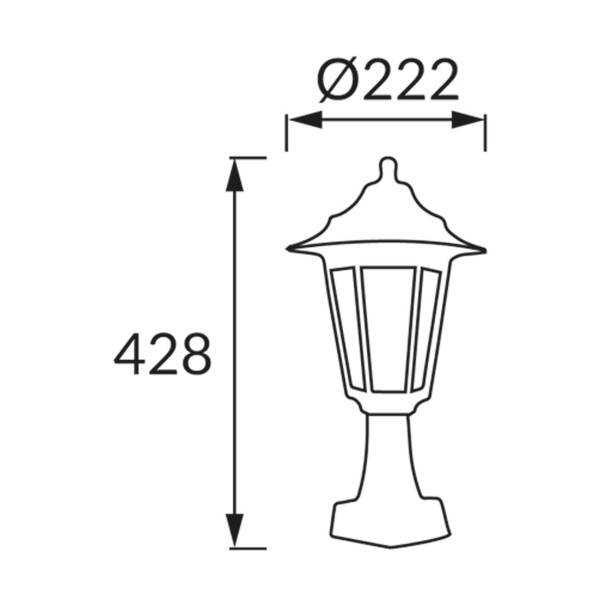 Lampa ogrodowa stojąca czarna BEGONYA1 wys:42,8 cm 1xE27x40W IP44 Struhm