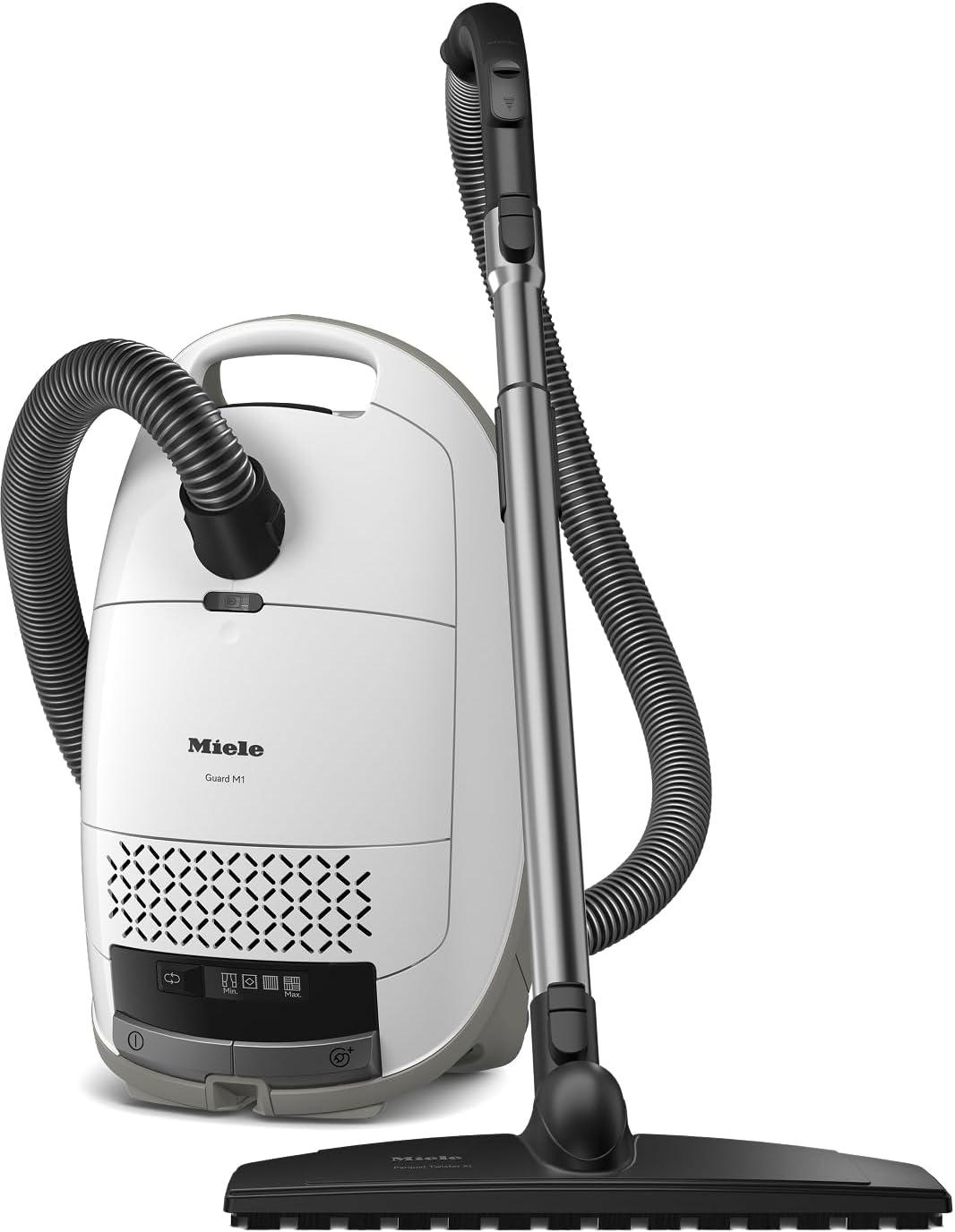 NEW Miele Guard M1 Parquet XL Bagged Canister Vacuum Cleaner with High Suction Power, Designed for Special Care of Hard Floors and Low-Pile Carpet, in Brilliant White