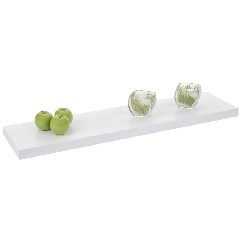 Tablette murale blanche 90 x 23,5 x 3,8 cm PRACTO HOME