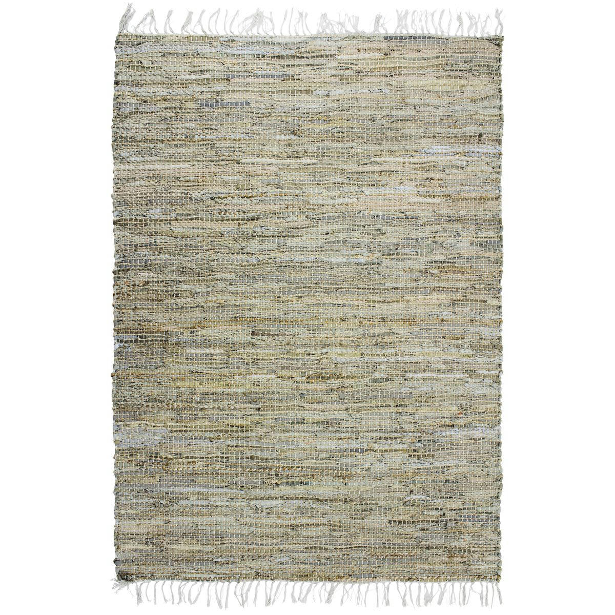 SABLE - Tapis artisanal cuir et jute 190x290