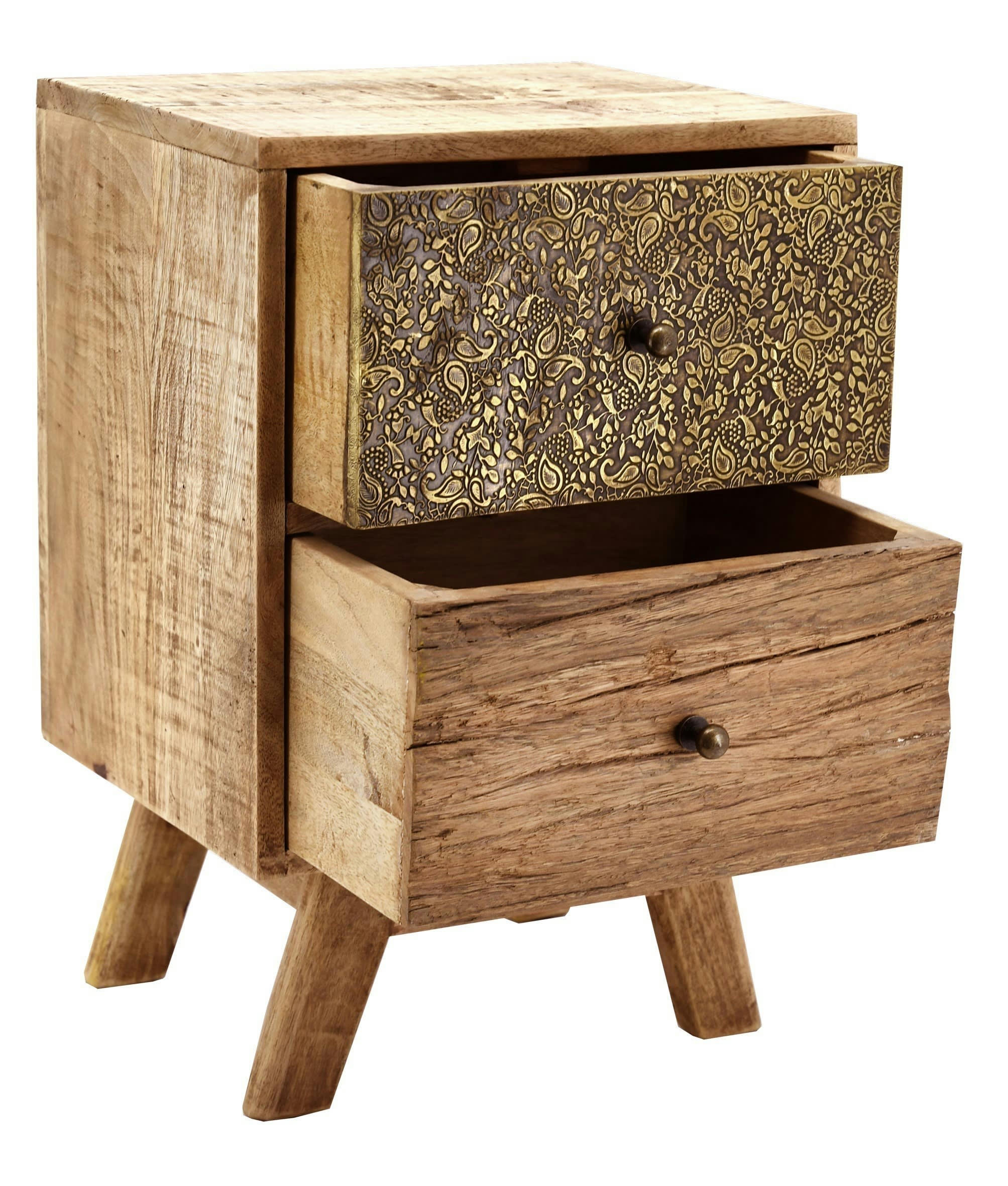 - Chevet en manguier et métal zouma