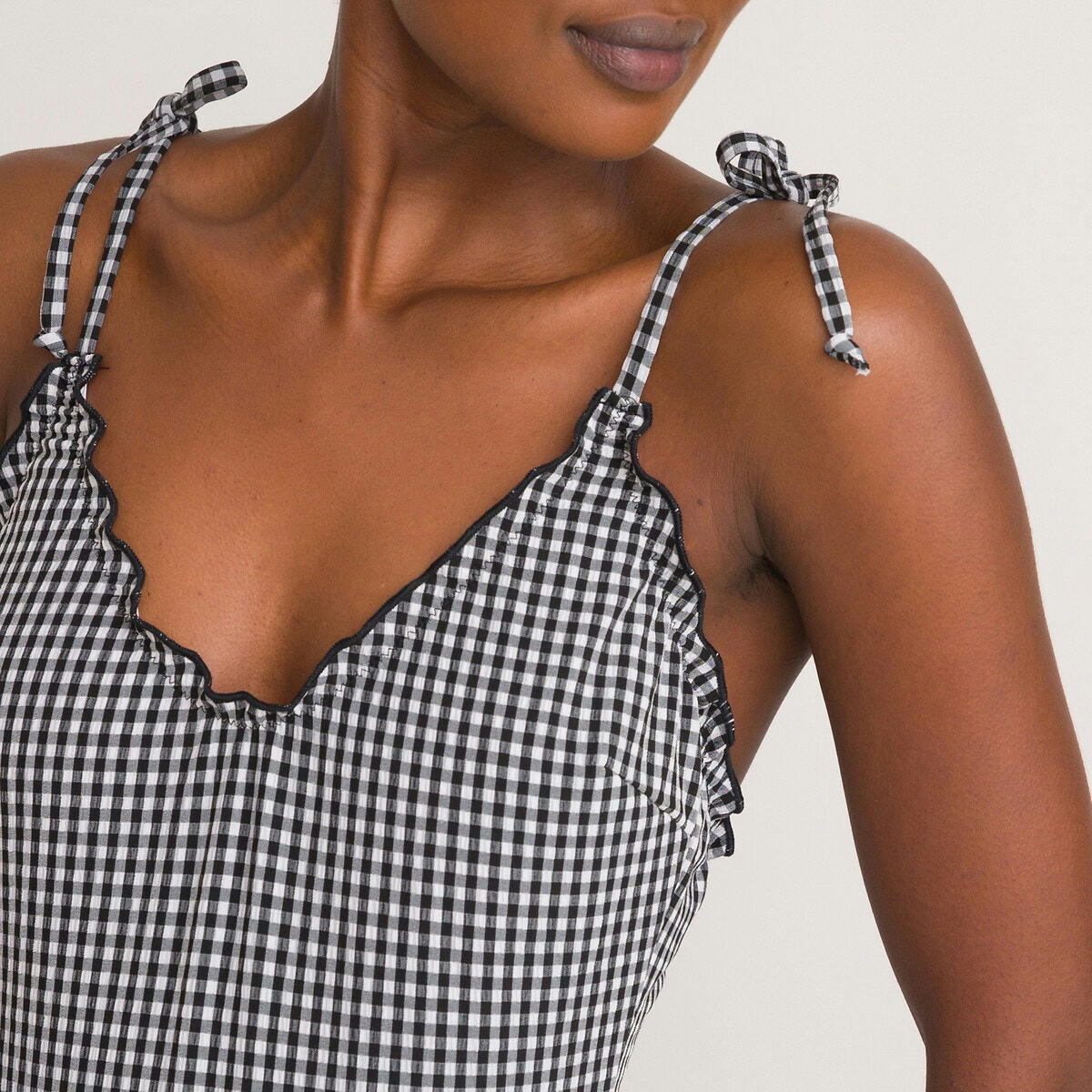 Maillot de bain 1 pièce ballerine seersucker vichy