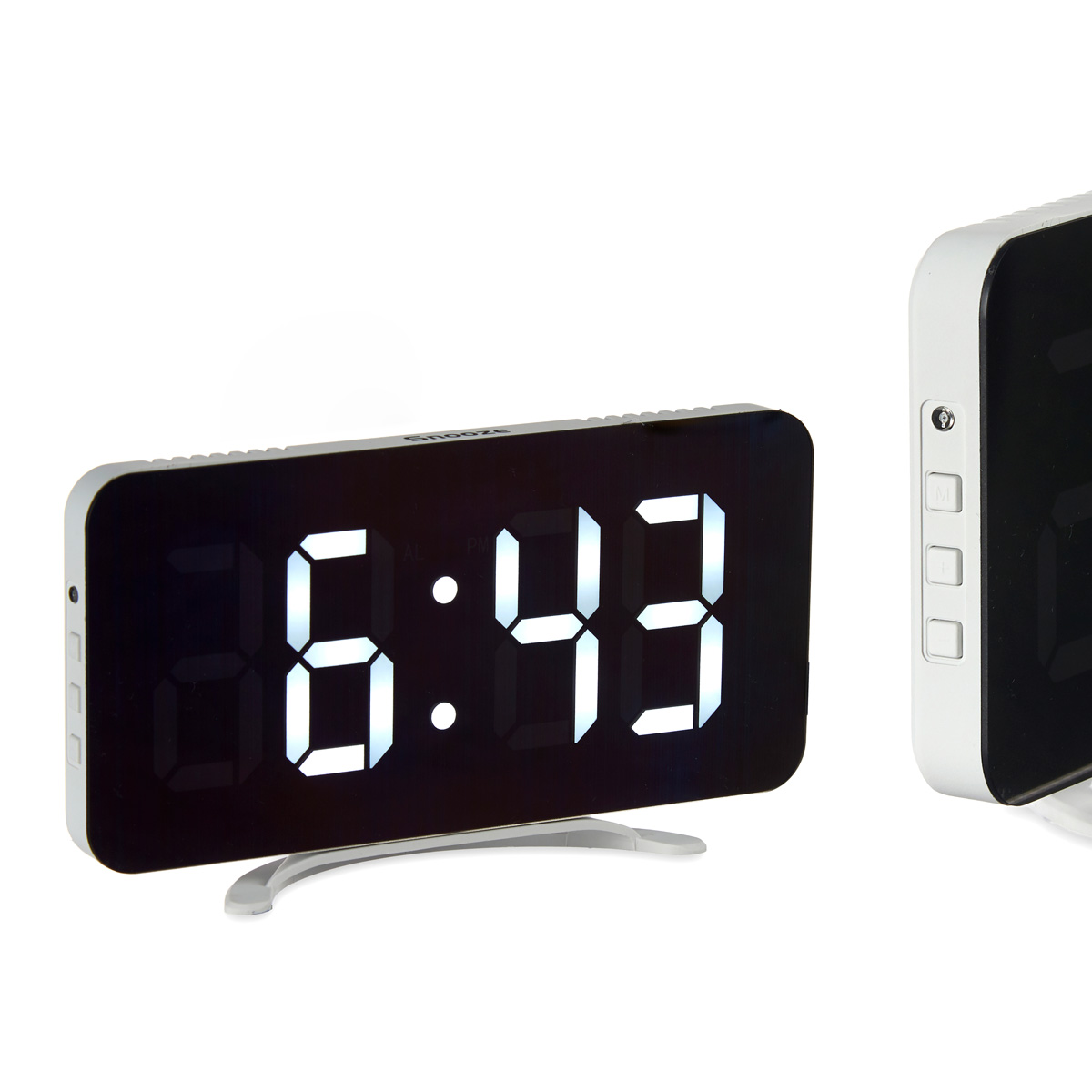 Relógio de mesa digital usb branco