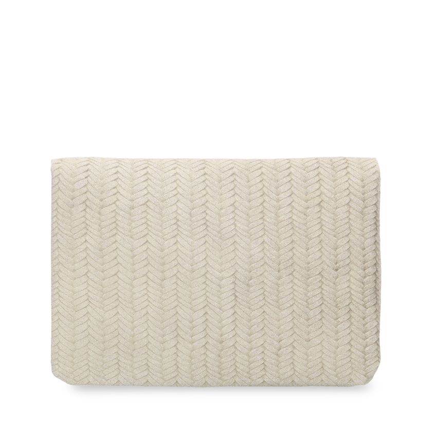 Manfield Beige suède clutch