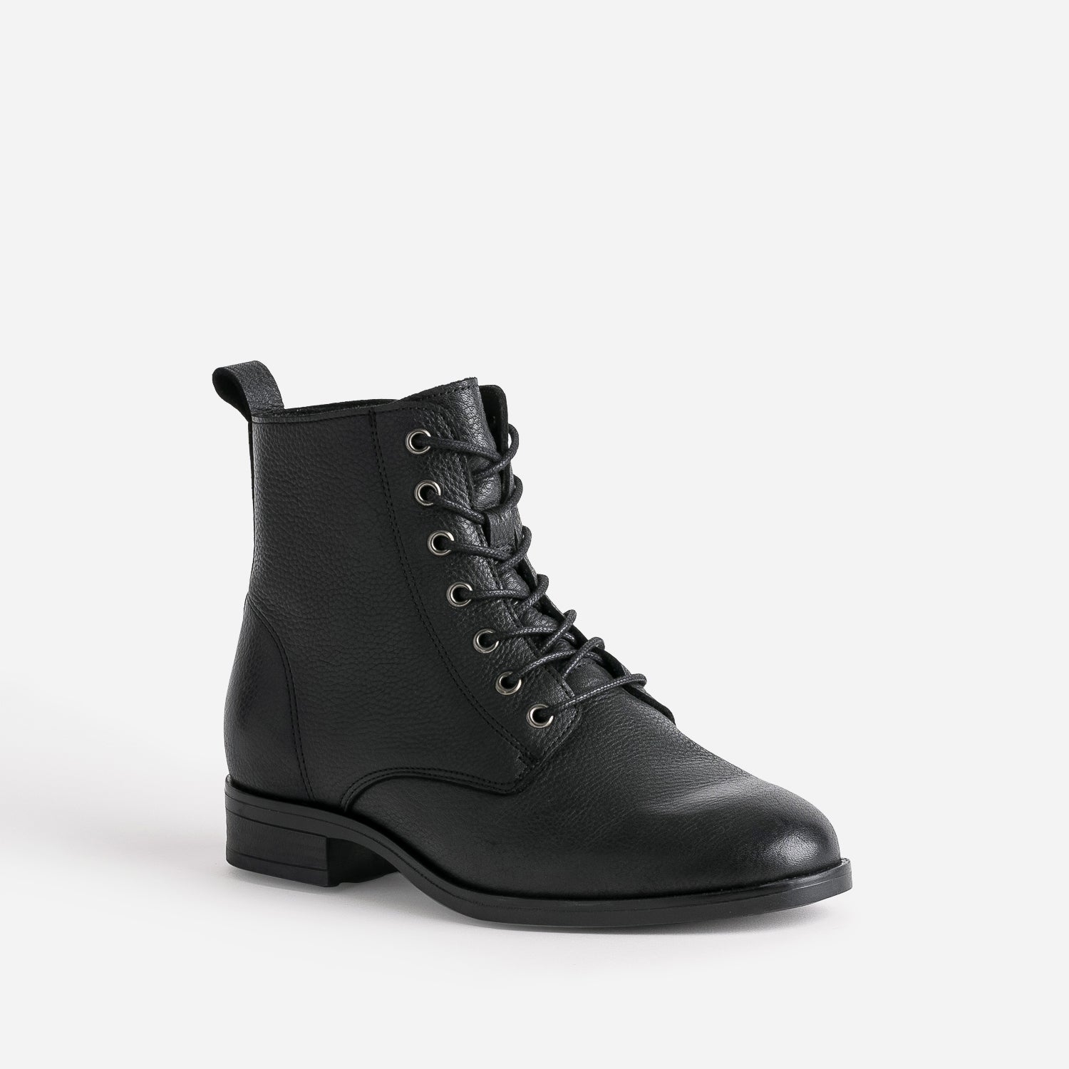 Bottine noire éco-conçue en cuir