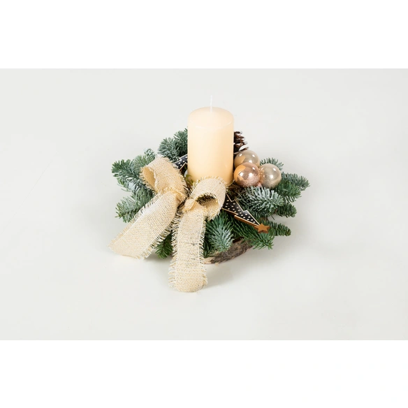 Adventsgesteck, Ø: 30 cm, rot/creme/weiß