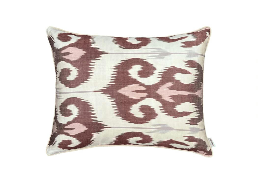 - Housse de coussin double soie ikat  40x50 multicouleur