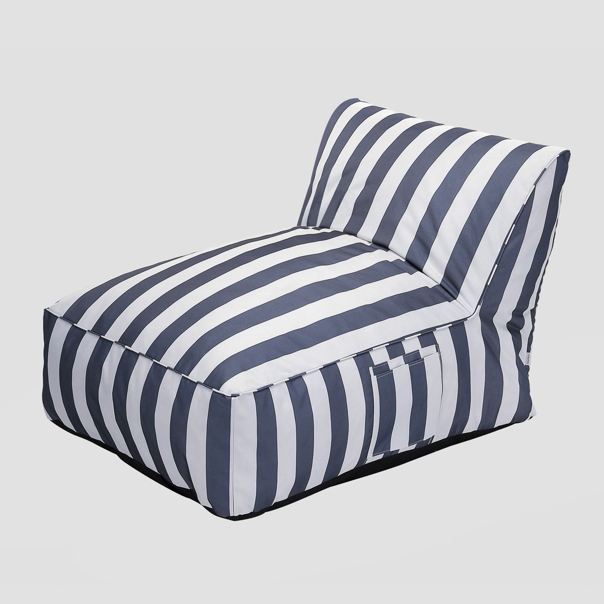 Leżanka MARIS w biało-niebieskie paski 72x102x65 cm